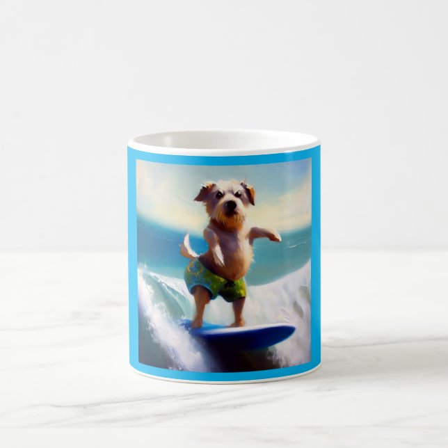 Caneca De Café Surfe de Cães (Centro)