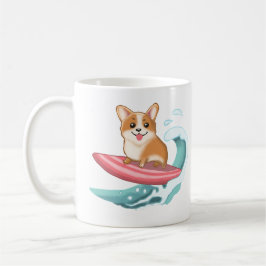 Caneca De Café Surfe de Corgi em Cute