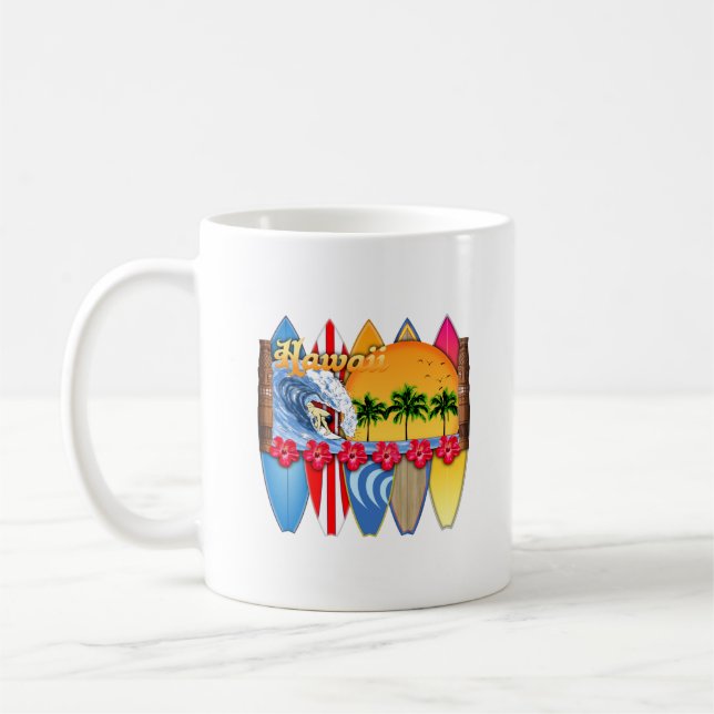 Caneca De Café Surfe nas Ilhas Havaianas (Esquerda)