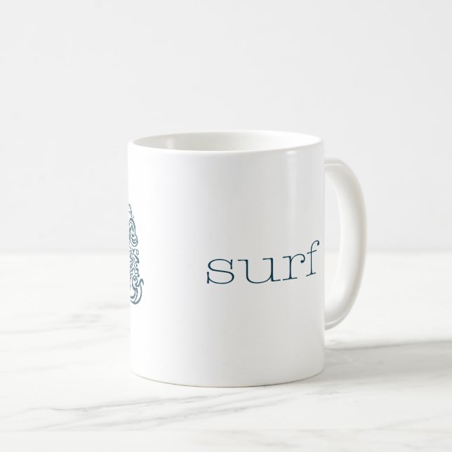 Caneca De Café Surfer Azul (Frente Esquerda)