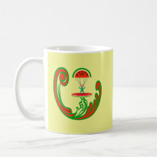 Caneca De Café Surfer e Skydiver na Água Melão