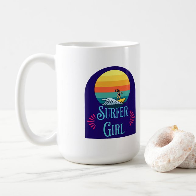 Caneca De Café Surfer Girl (Com Donut)