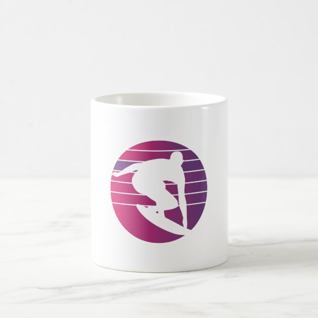 Caneca De Café Surfer Retro Surfing Sunset (Centro)