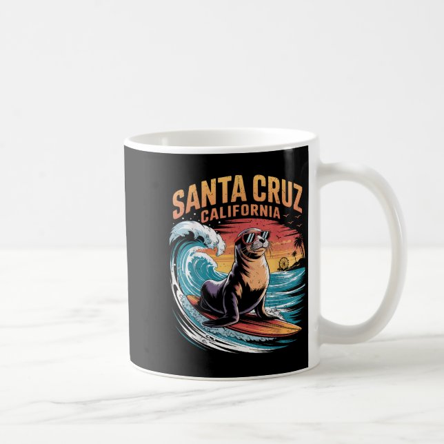 Caneca De Café Surfer Surfing 70 e 80 Papais noeis Cruz Californi (Direita)