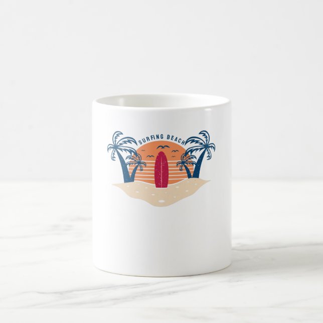 Caneca De Café Surfing Beach (Centro)