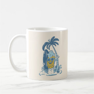 Caneca De Café Surfing Beer in Summer Beach