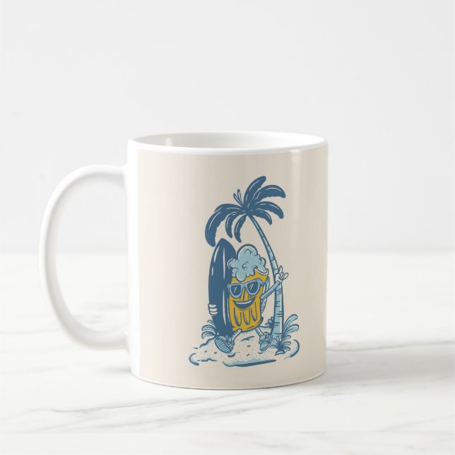 Caneca De Café Surfing Beer in Summer Beach (Esquerda)