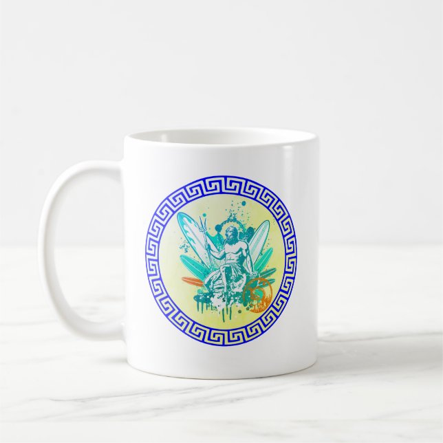 Caneca De Café Surfing Poseidon (Esquerda)