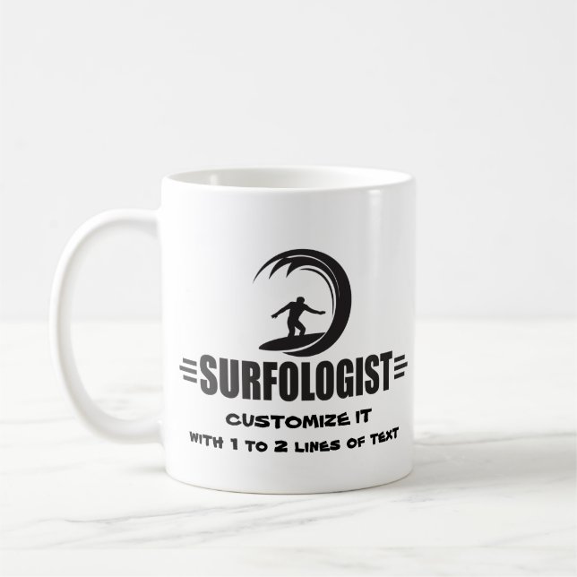 Caneca De Café Surfista Personalizada (Esquerda)