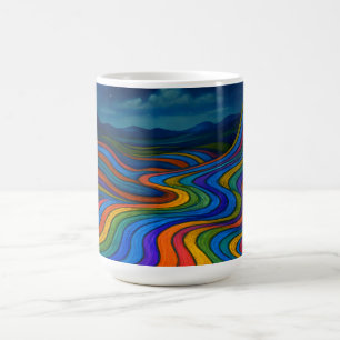Caneca De Café Surreal Dreamscape Luz-Luz-Arco-íris