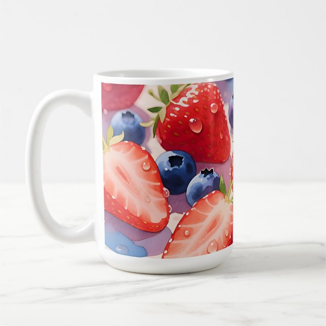 Caneca De Café Surto Fresco de Morango Mirtilo (Esquerda)