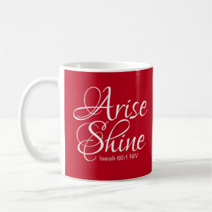 Caneca De Café Surto Inspirador e Fé Brilhante Vermelho Natal