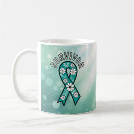 Caneca De Café Survivor SA Teal Awareness Ribbon