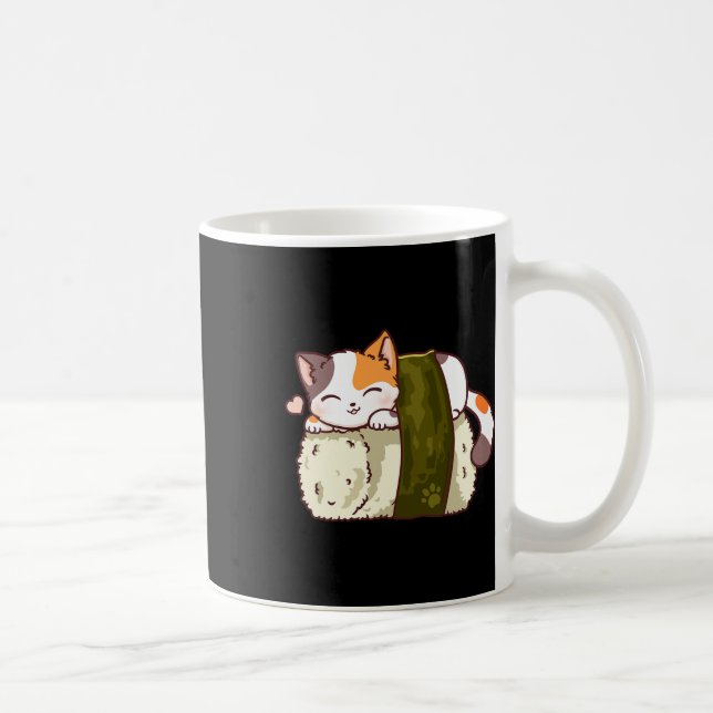 Caneca De Café Sushi Cat Kawaii Anime Neko Japonês (Direita)