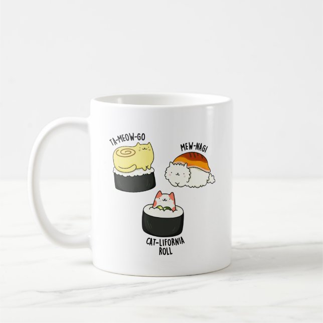 Caneca De Café Sushi Cats Funny Sushi Pun (Esquerda)