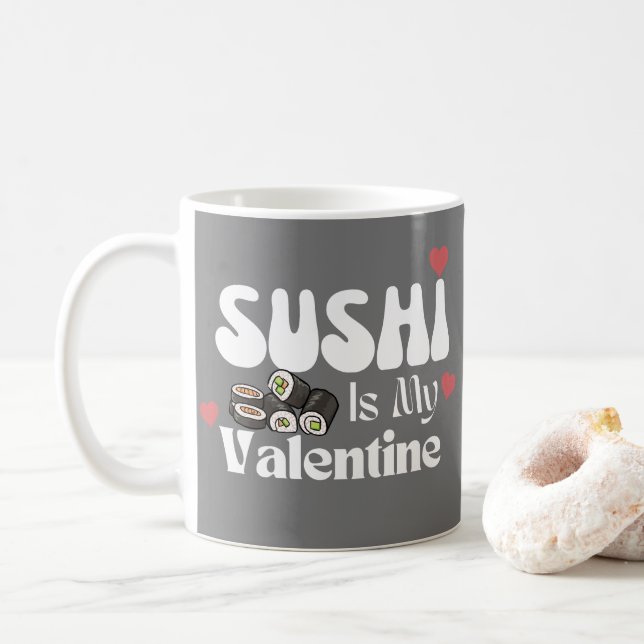 Caneca De Café Sushi É Meu Namorados (Com Donut)
