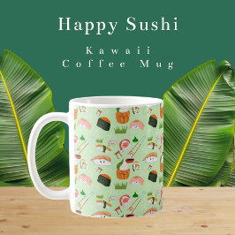 Caneca De Café Sushi Feliz Kawaii