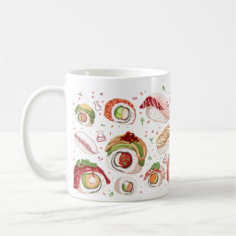 Caneca De Café Sushi Rolls & Nigiri Pattern Mug