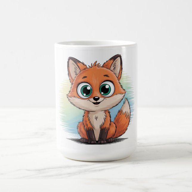 Caneca De Café Süßer Fuchs Cartoon | Niedliche Tier Illustration  (Centro)