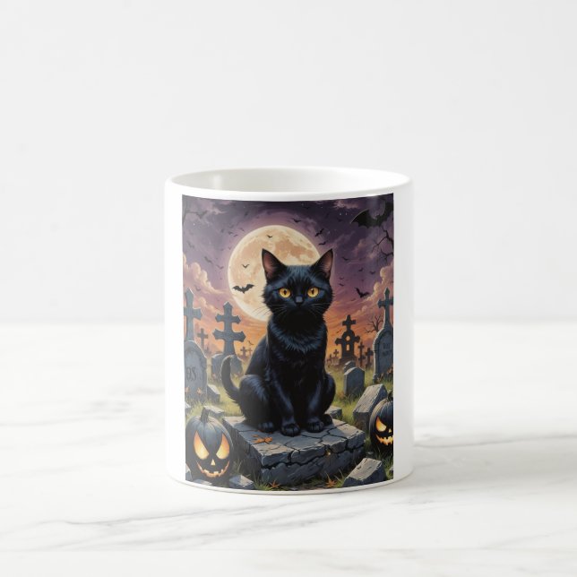 Caneca De Café Sussurros da Hora das Bruxas - Gato Negro (Centro)