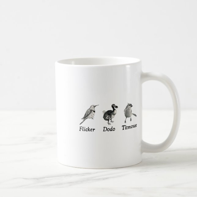 Caneca De Café Sutil Animal, Flicker Dodo Titmouse (Direita)