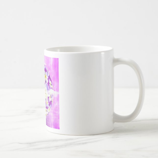 Caneca De Café Sutil, simples padrão de flor de amor-perfeito vio (Direita)