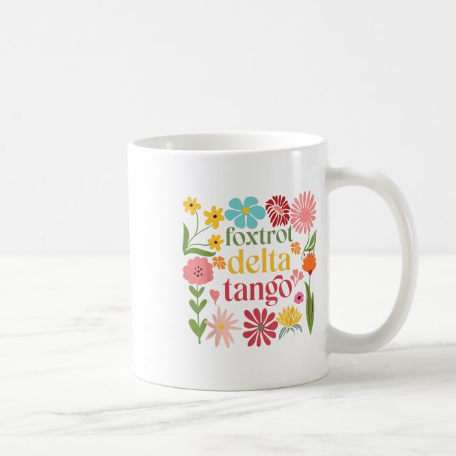 Caneca De Café Sutil Tampão Floral Resiste Flores de Camisa Foxtr (Direita)
