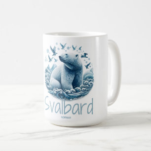 Caneca De Café Svalbard Spitsbergen Urso polar artístico, Noruega