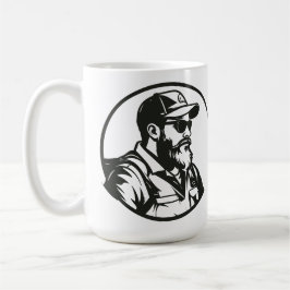 Caneca De Café SVG Personalizado Voador Pescador e Vara
