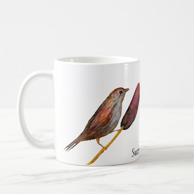 Caneca De Café Swamp Sparrow White Coffee Mug (Esquerda)