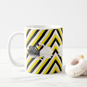 Caneca De Café Swan Black Yellow White Stripe Mug