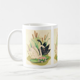 Caneca De Café Swan Preto, Vintage Swan Branco MCM