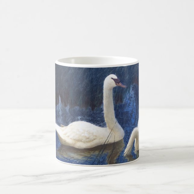 Caneca De Café Swans em Reeds, Bruno Liljefors (Centro)