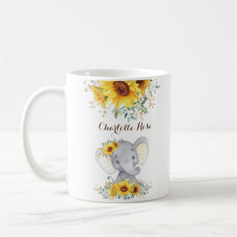 Caneca De Café Sweet Baby Elephant Boho Watercolor
