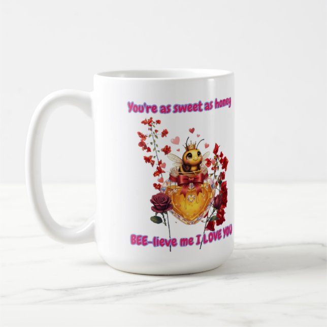 Caneca De Café Sweet BEE mine-BEE lieve me i love you (Esquerda)
