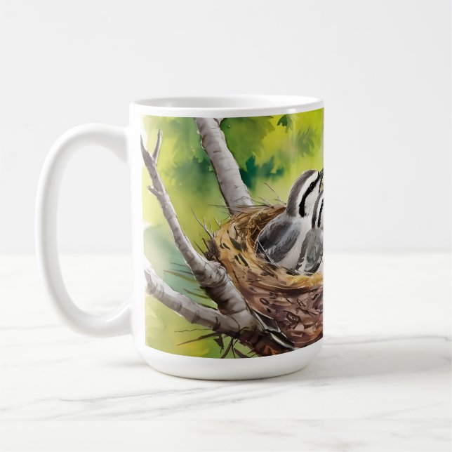 Caneca De Café Sweet bird nest painting (Esquerda)