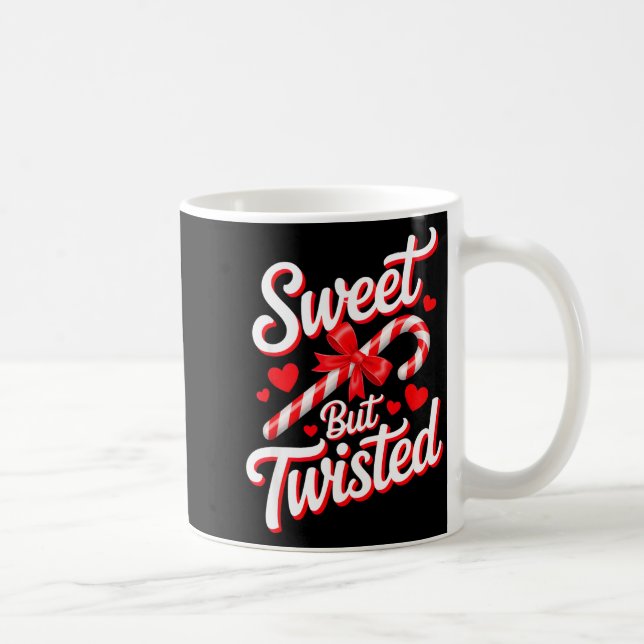 Caneca De Café Sweet But Twisted Funny Christmas Candy Cane Xmas  (Direita)