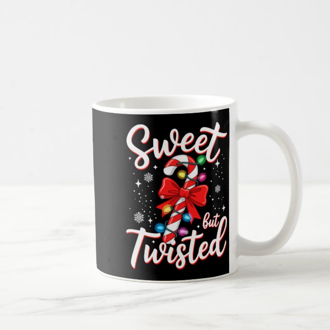 Caneca De Café Sweet But Twisted Funny Christmas Candy Cane Xmas  (Direita)