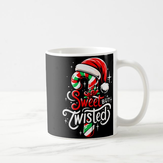 Caneca De Café Sweet But Twisted Funny Christmas Candy Cane Xmas  (Direita)
