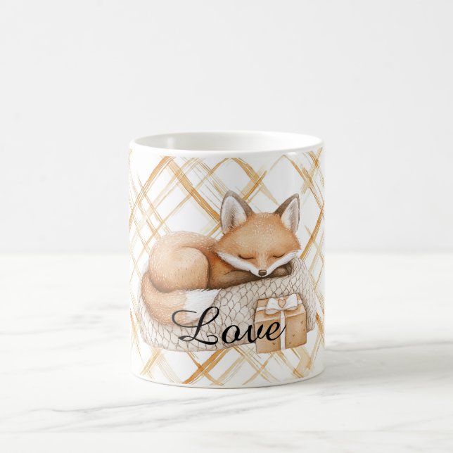 Caneca De Café Sweet Caramel Peach Cream Fox Hearts Love (Centro)