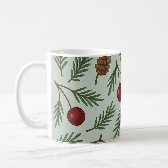 Caneca De Café 🌿 Sweet Cherry Woodland Holiday Collection (Esquerda)