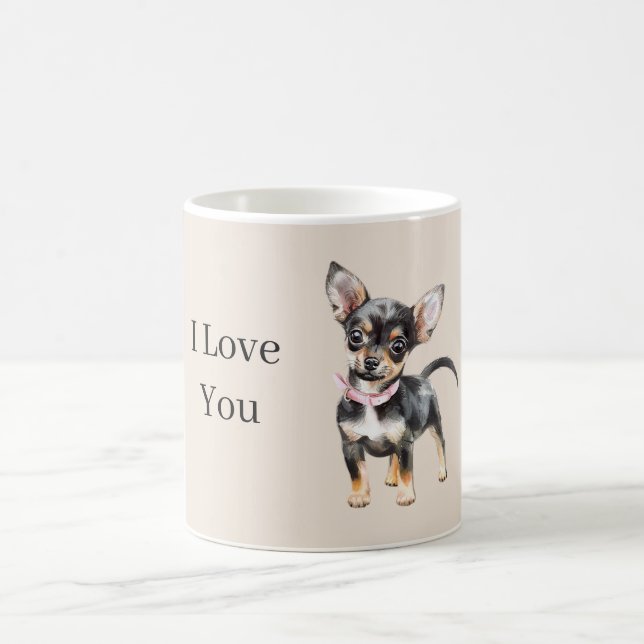 Caneca De Café Sweet Cute Brown Cream Chihuahua Dog (Centro)