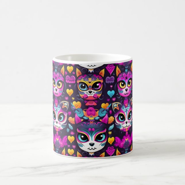 Caneca De Café 😻 Sweet Gatos de Muertos Fiesta (Centro)