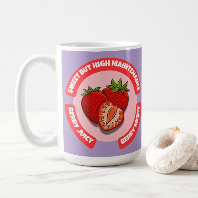 Caneca De Café Sweet Juicy Strawberries Summer Fruit  (Com Donut)