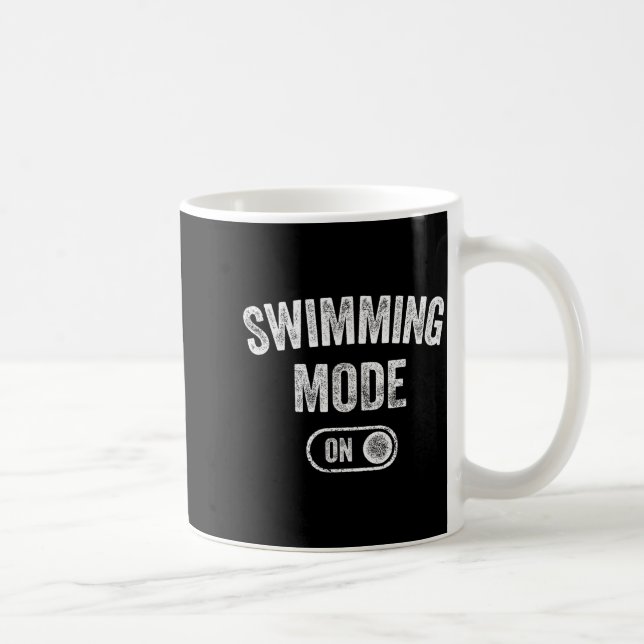 Caneca De Café Swimming Mode On Funny Swimmer Gift Diver Coach  (Direita)