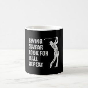 Caneca De Café Swing Swear Procure Repetição Da Bola -