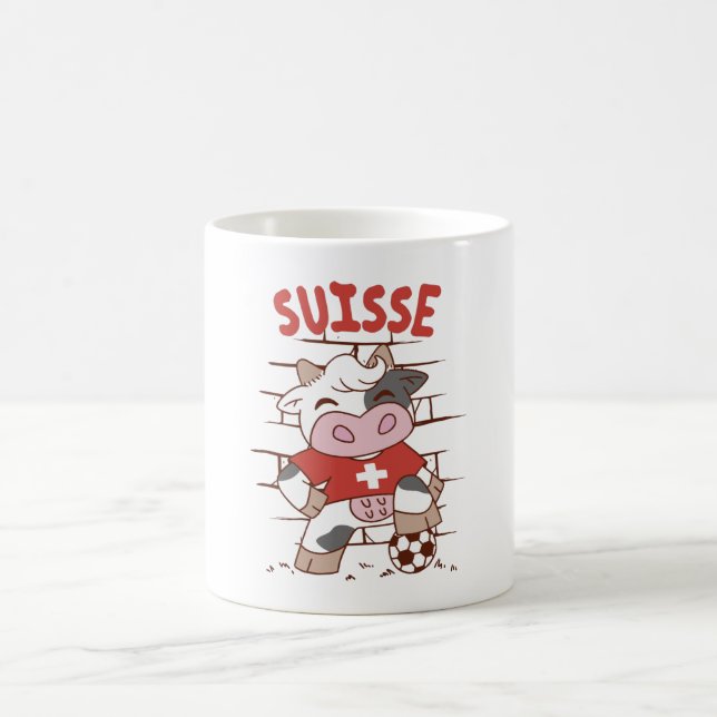 Caneca De Café Swiss Soccer Cow Football Fan Switzerland Flag (Centro)