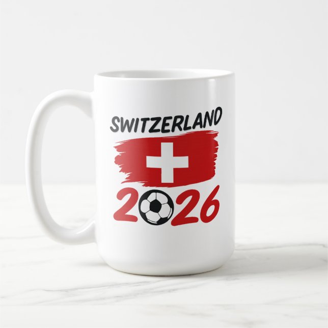 Caneca De Café Switzerland 2026 Soccer Fan Gear Supporters (Esquerda)