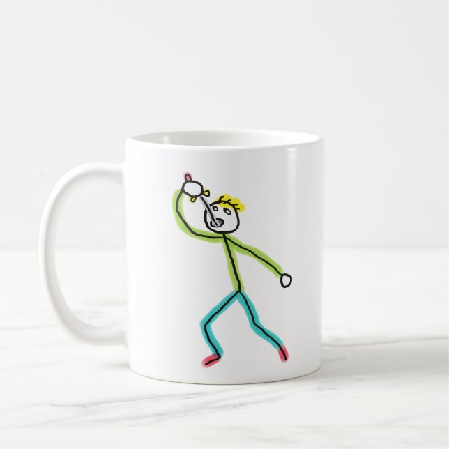 Caneca De Café Sword Swallowing Stickman (Esquerda)