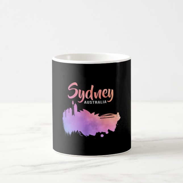 Caneca De Café Sydney Austrália Cidade Cityscape Skyline Funny Gi (Centro)